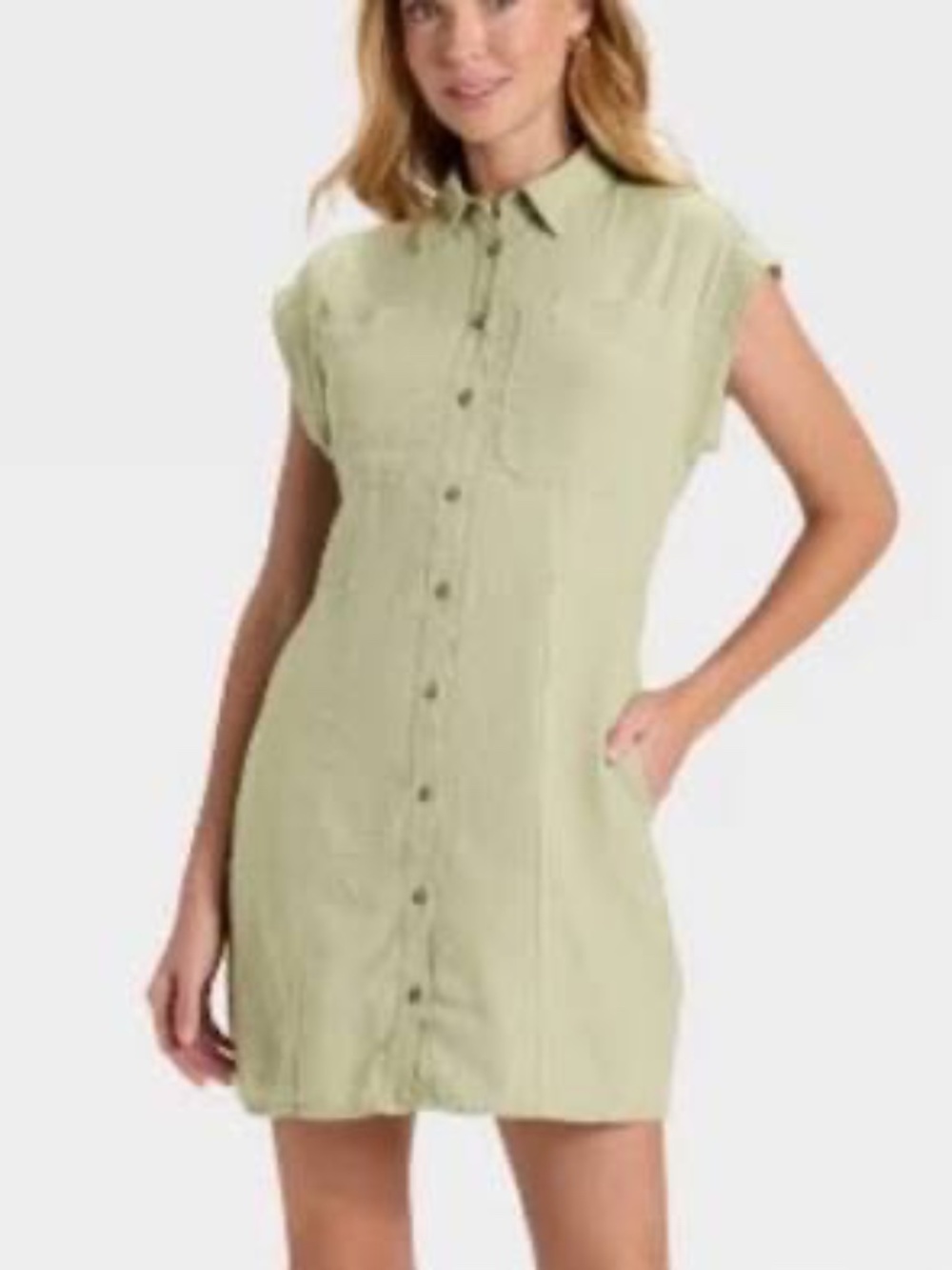 Universal Thread Short Sleeve Mini Shirtdress Green - Size M NWT